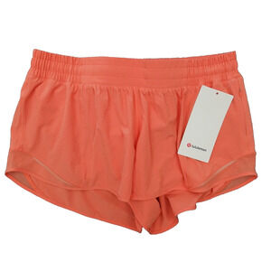 Lululemon Hotty Hot Shorts Low Rise LR 2.5” Lined Coral Kiss Size 12